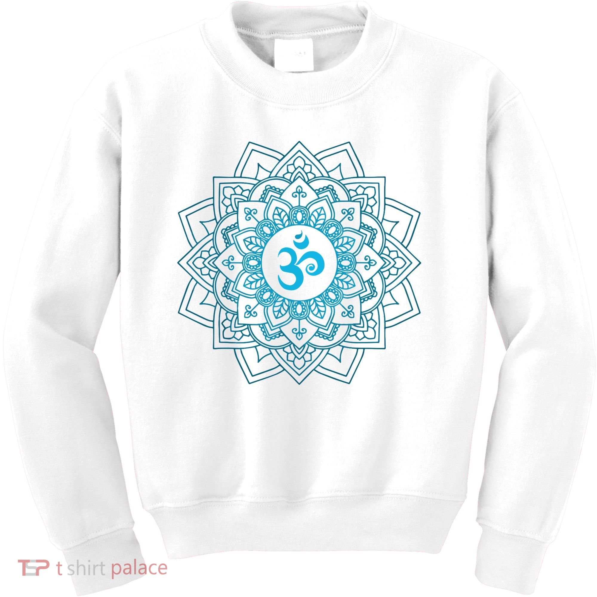 Blue Om Meditation Mandala Kids Sweatshirt