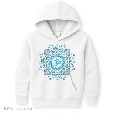 Blue Om Meditation Mandala Kids Hoodie