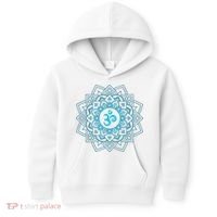 Blue Om Meditation Mandala Kids Hoodie thumb 0