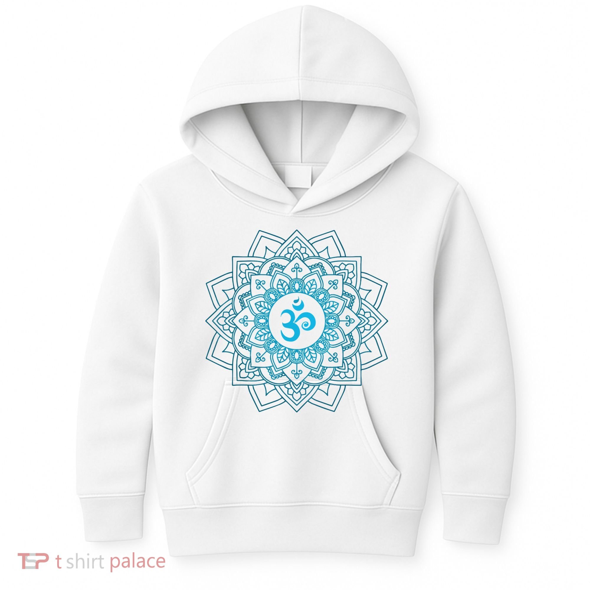 Blue Om Meditation Mandala Kids Hoodie