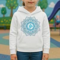 Blue Om Meditation Mandala Kids Hoodie thumb 3