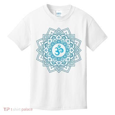 Blue Om Meditation Mandala Kids T-Shirt