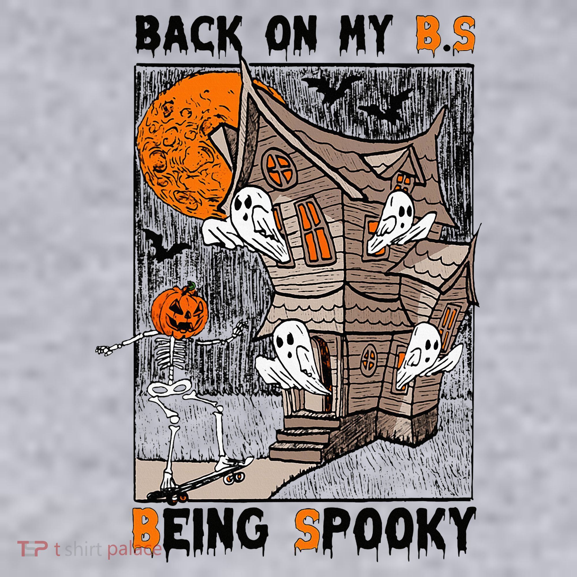Back on my BS being spooky boo skeleton pumpkin Halloween  Women's Sweatshirt