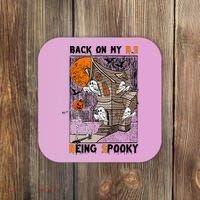 Back on my BS being spooky boo skeleton pumpkin Halloween  Coaster thumb 0
