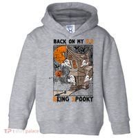 Back on my BS being spooky boo skeleton pumpkin Halloween  Toddler Hoodie thumb 0