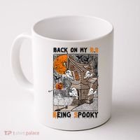 Back on my BS being spooky boo skeleton pumpkin Halloween  Coffee Mug thumb 0