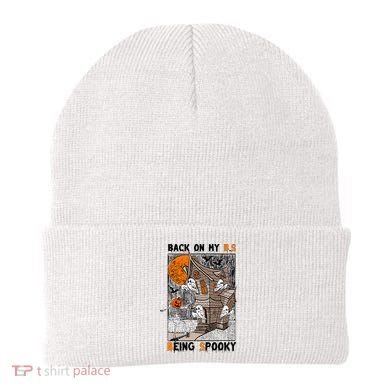 Back on my BS being spooky boo skeleton pumpkin Halloween  Beanie