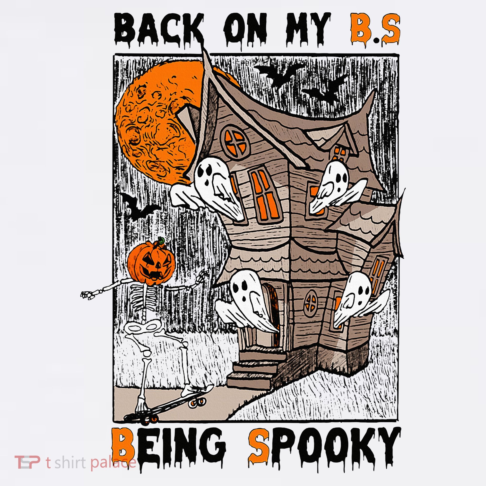 Back on my BS being spooky boo skeleton pumpkin Halloween  Beanie