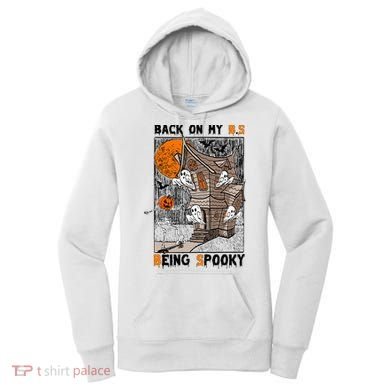 Back on my BS being spooky boo skeleton pumpkin Halloween  Women's Hoodie