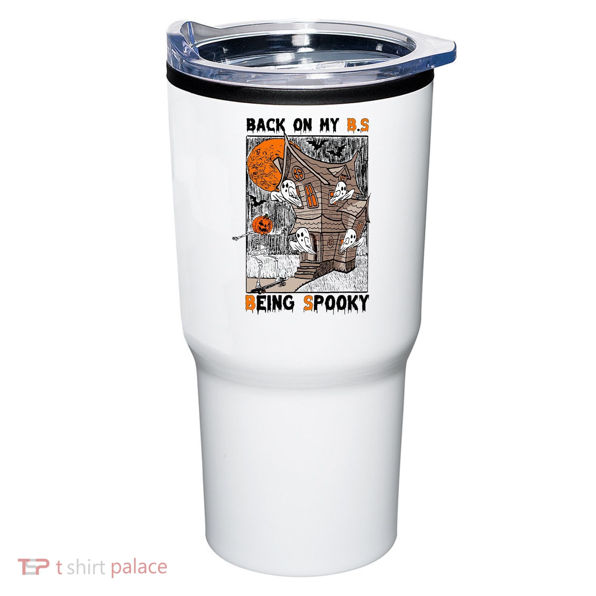 Back on my BS being spooky boo skeleton pumpkin Halloween  Tumbler
