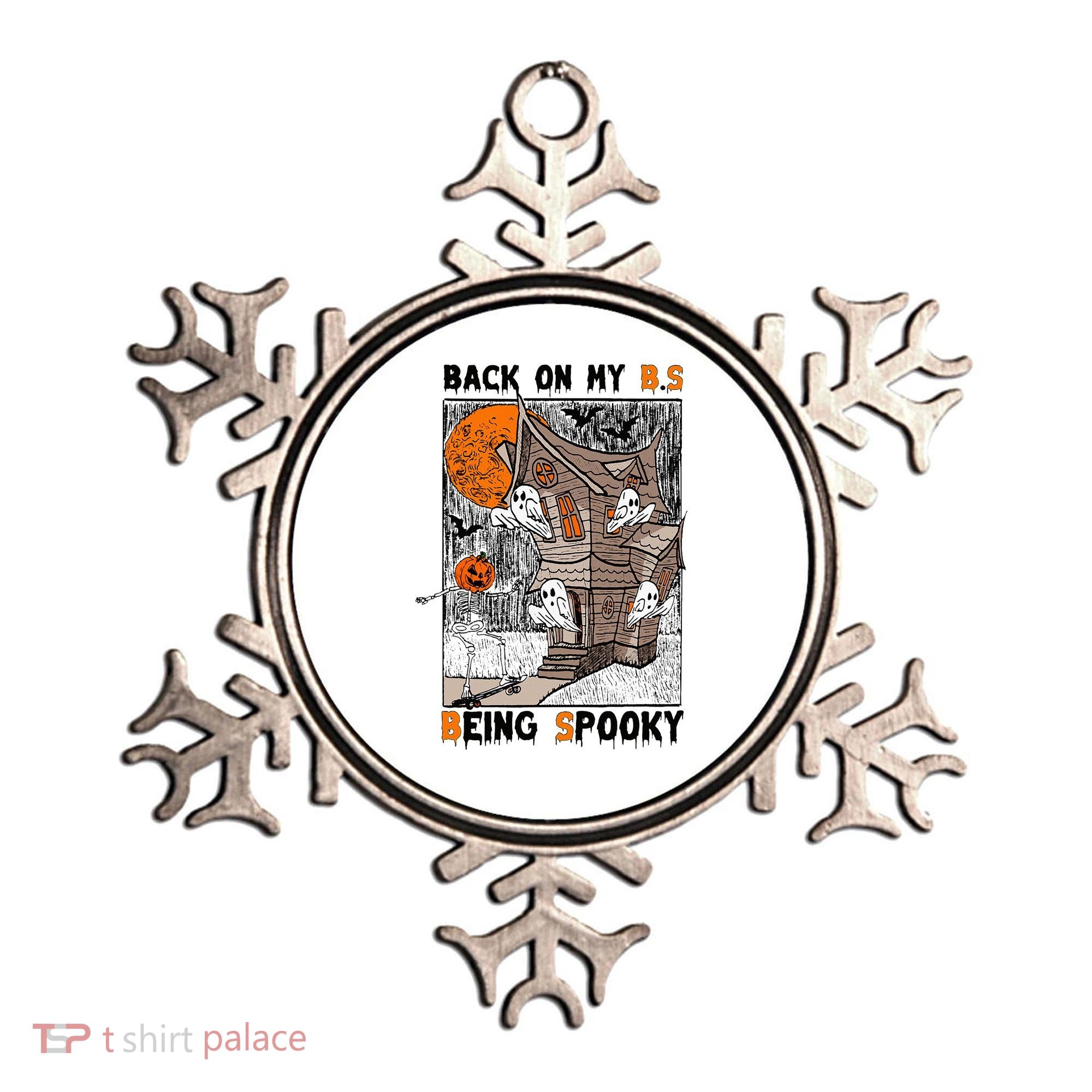 Back on my BS being spooky boo skeleton pumpkin Halloween  Ornament