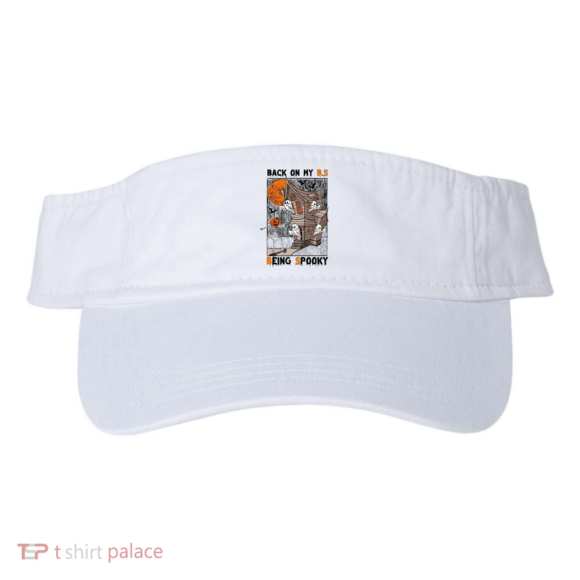 Back on my BS being spooky boo skeleton pumpkin Halloween  Visor