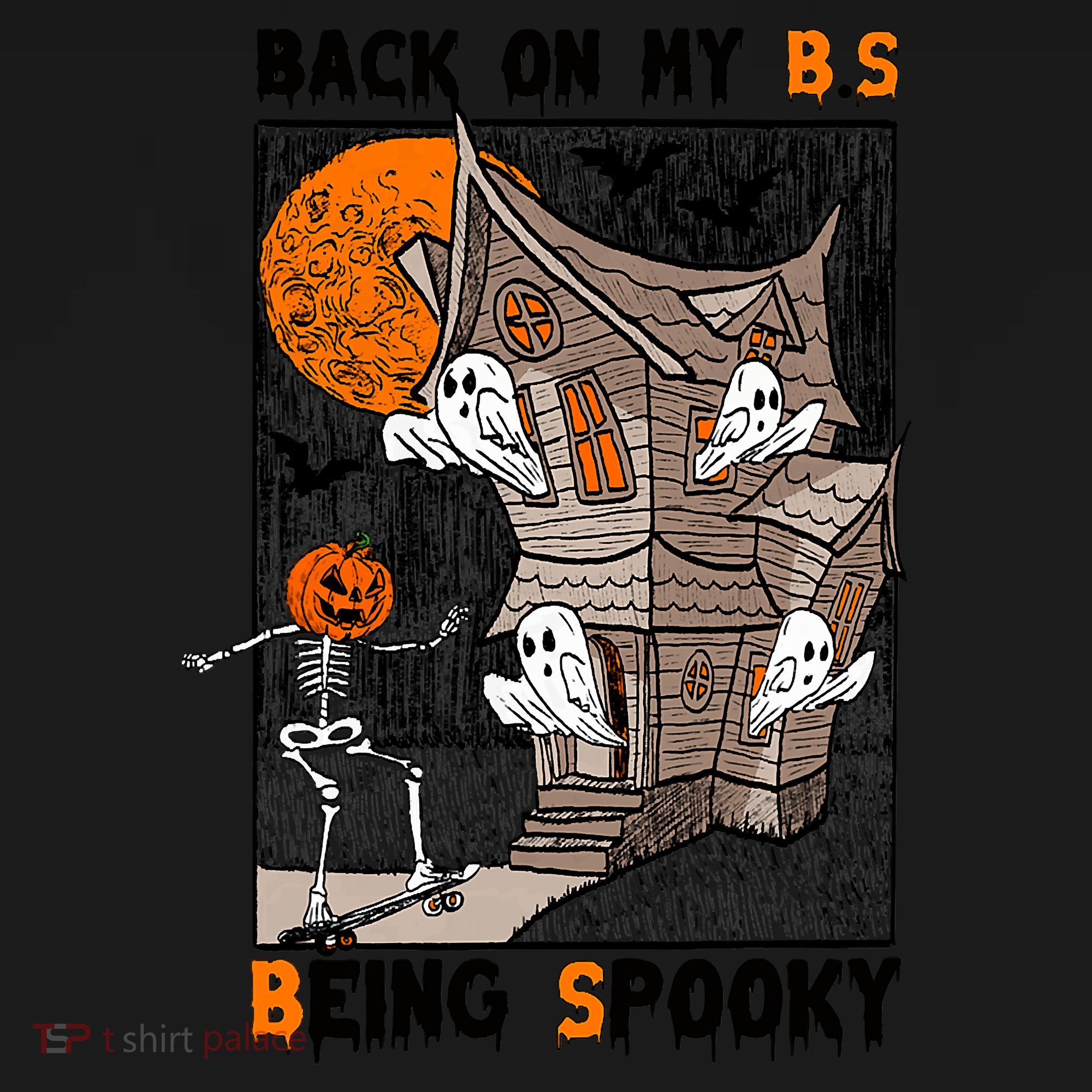 Back On My BS Being Spooky Boo Pumpkin Halloween Sweatshirt