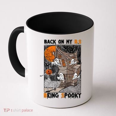 Back On My BS Being Spooky Boo Pumpkin Halloween Coffee Mug