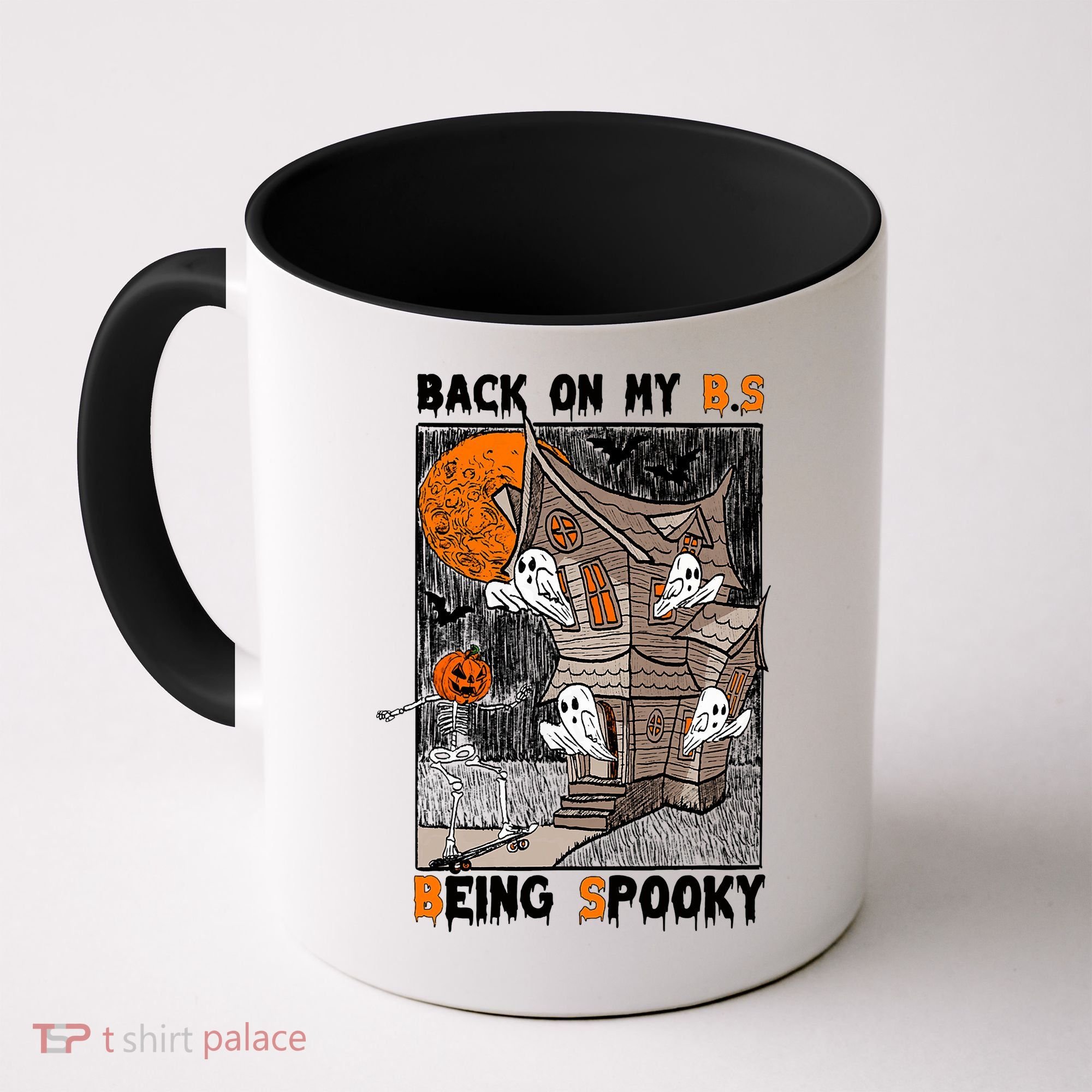 Back On My BS Being Spooky Boo Pumpkin Halloween Coffee Mug