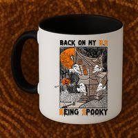 Back On My BS Being Spooky Boo Pumpkin Halloween Coffee Mug thumb 2