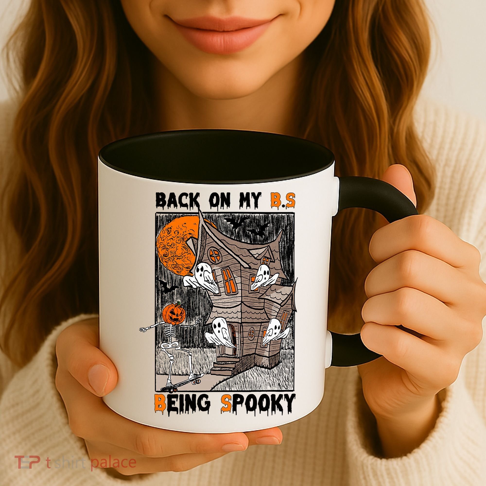 Back On My BS Being Spooky Boo Pumpkin Halloween Coffee Mug