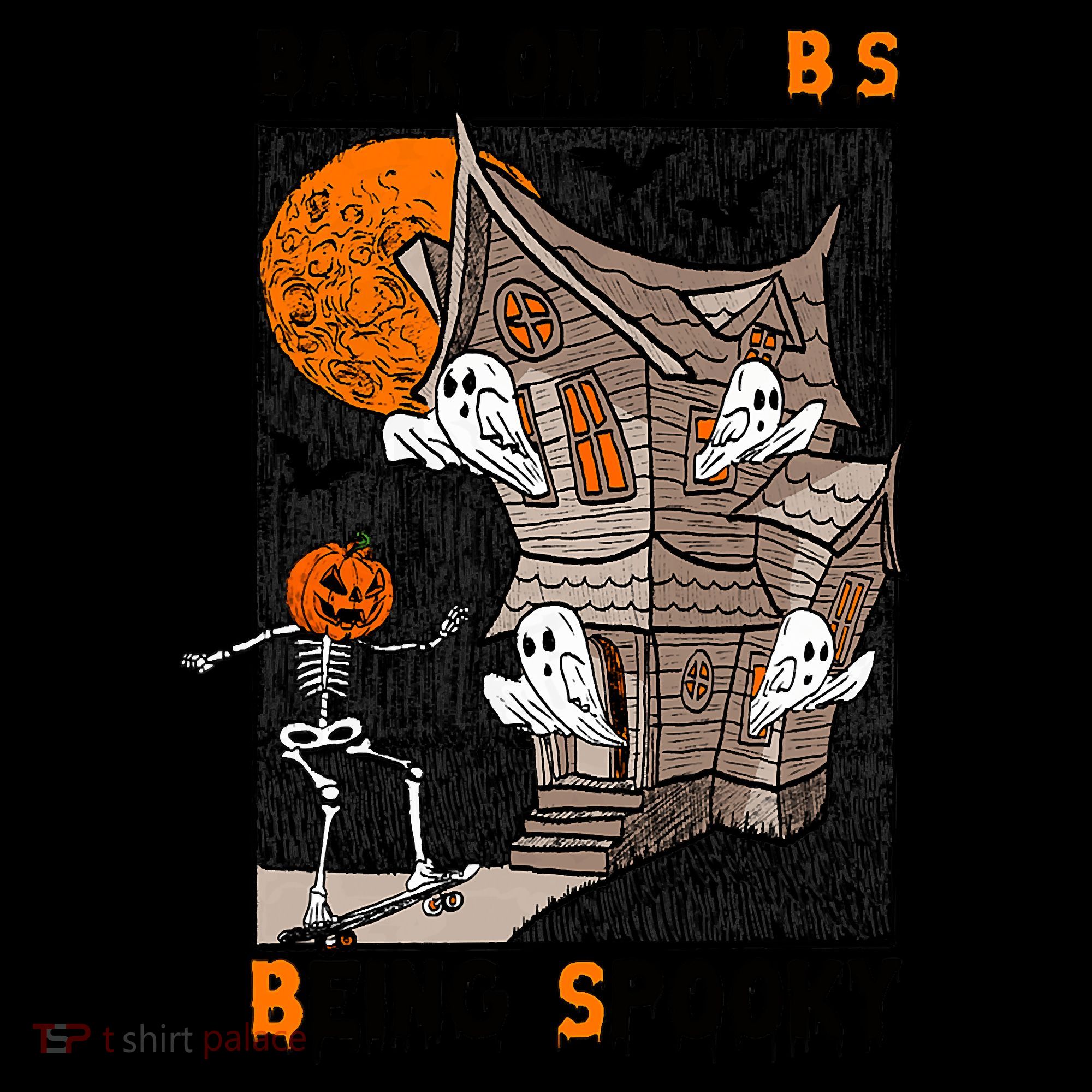 Back On My BS Being Spooky Boo Pumpkin Halloween Women's Hoodie