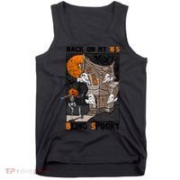 Back On My BS Being Spooky Boo Pumpkin Halloween Tank Top thumb 0