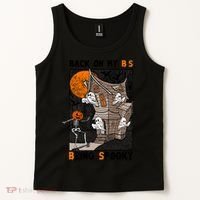 Back On My BS Being Spooky Boo Pumpkin Halloween Tank Top thumb 2
