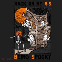 Back On My BS Being Spooky Boo Pumpkin Halloween Golf Towel thumb 3