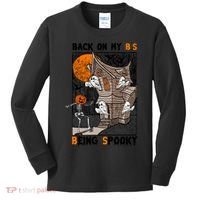 Back On My BS Being Spooky Boo Pumpkin Halloween Kids Long Sleeve Shirt thumb 0
