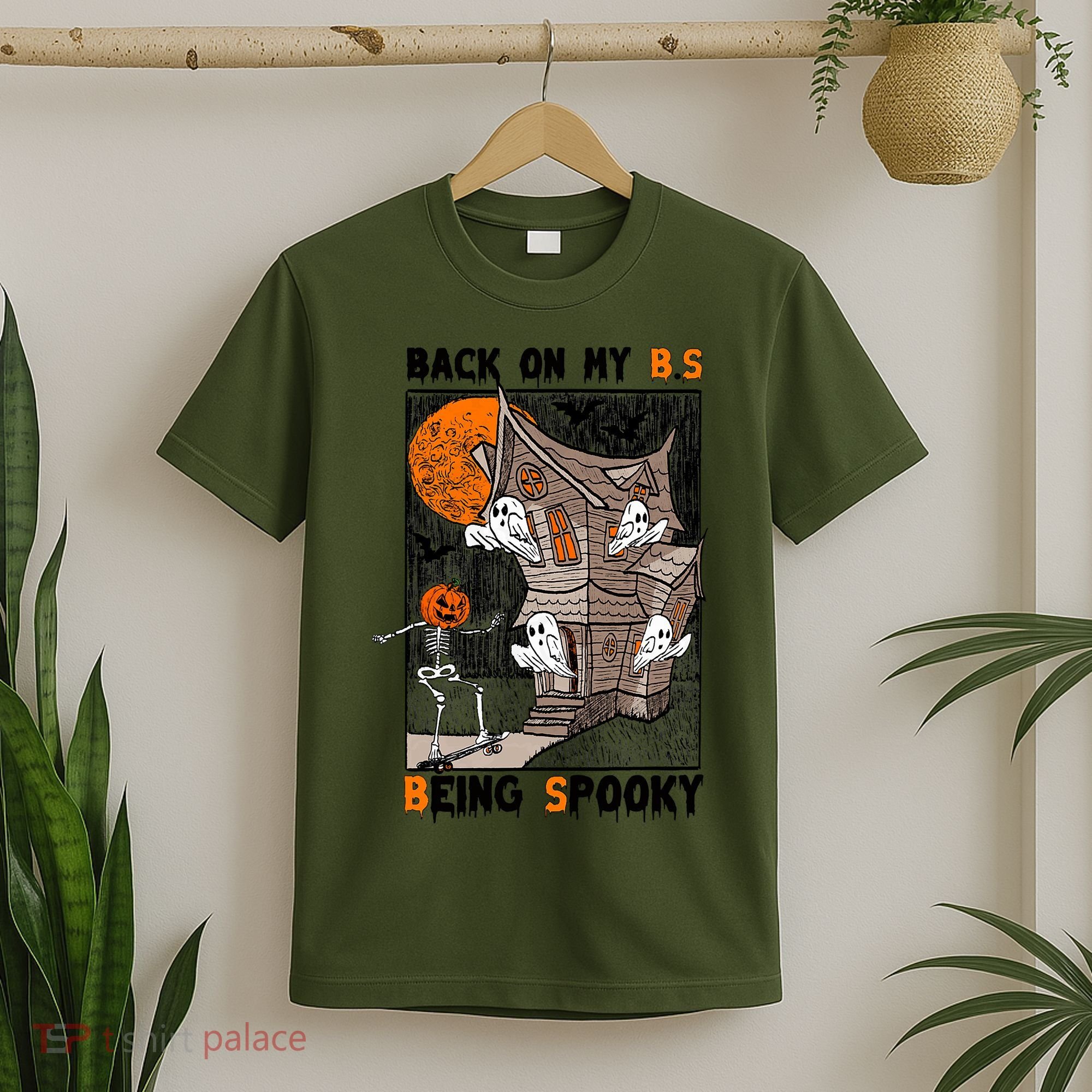 Back On My BS Being Spooky Boo Pumpkin Halloween T-Shirt