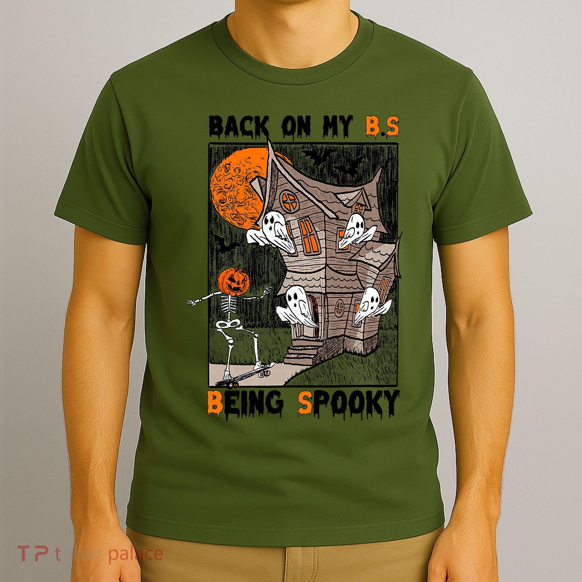 Back On My BS Being Spooky Boo Pumpkin Halloween T-Shirt