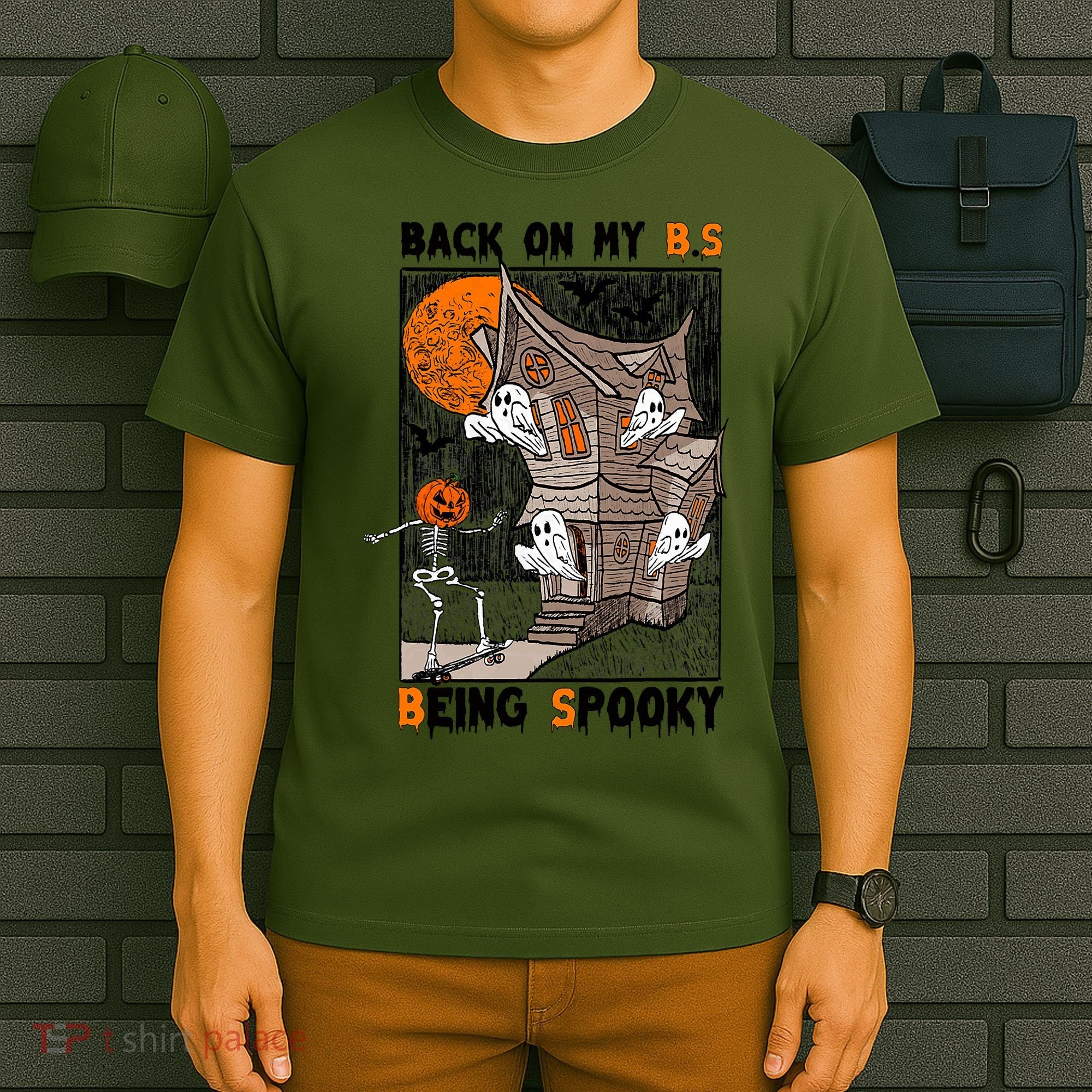 Back On My BS Being Spooky Boo Pumpkin Halloween T-Shirt