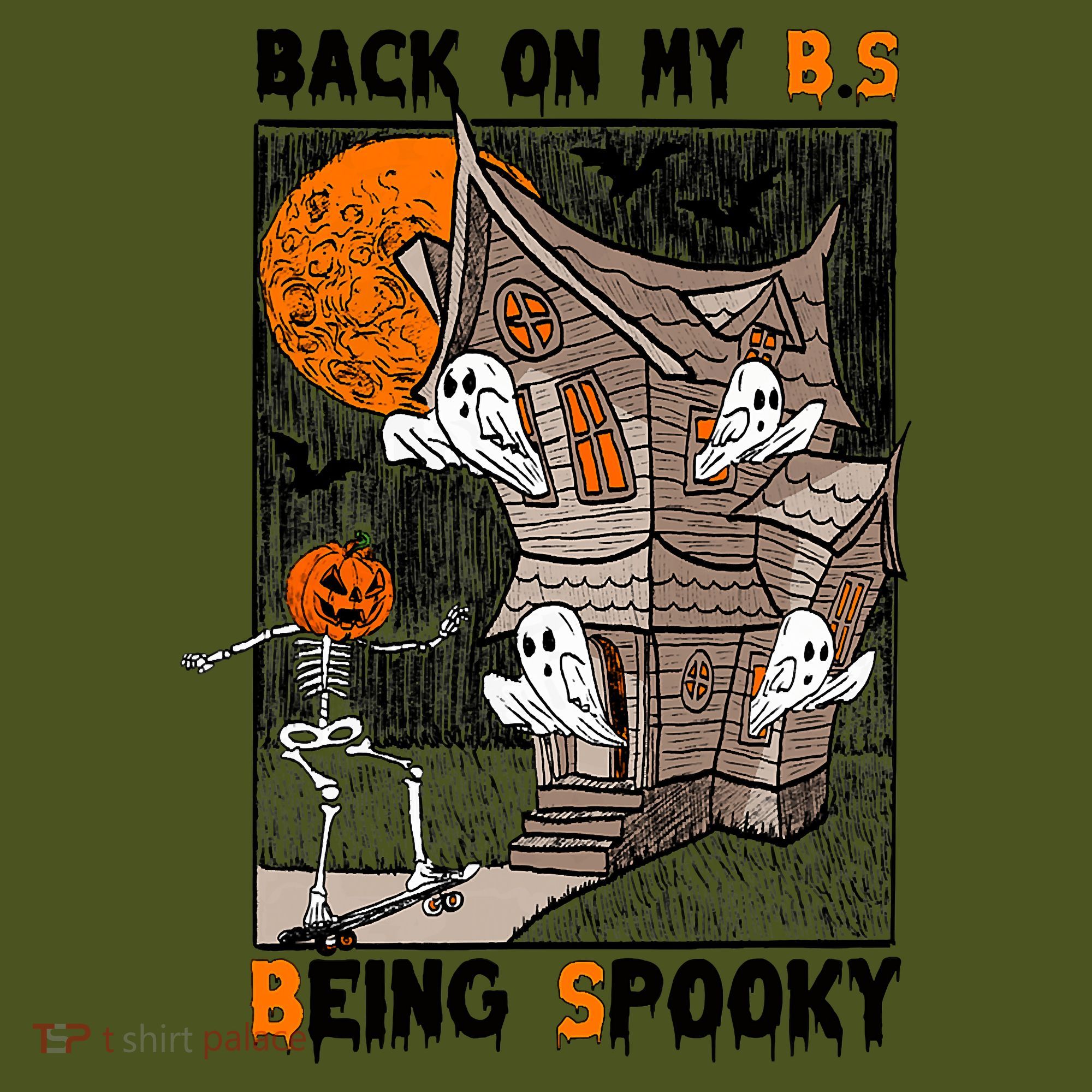 Back On My BS Being Spooky Boo Pumpkin Halloween Backpack