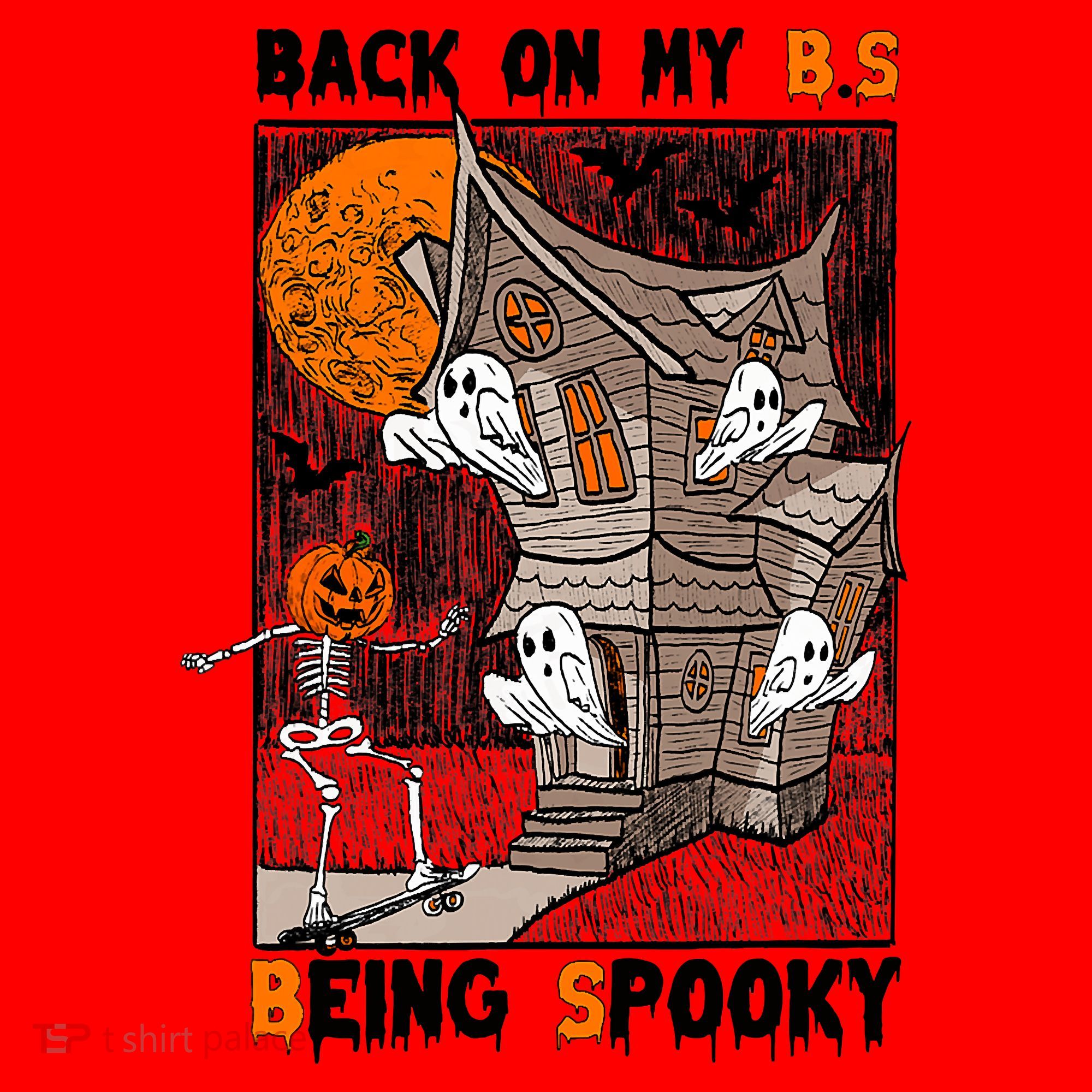Back On My BS Being Spooky Boo Pumpkin Halloween Santa Hat