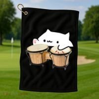 Bongo Cat Golf Towel thumb 1