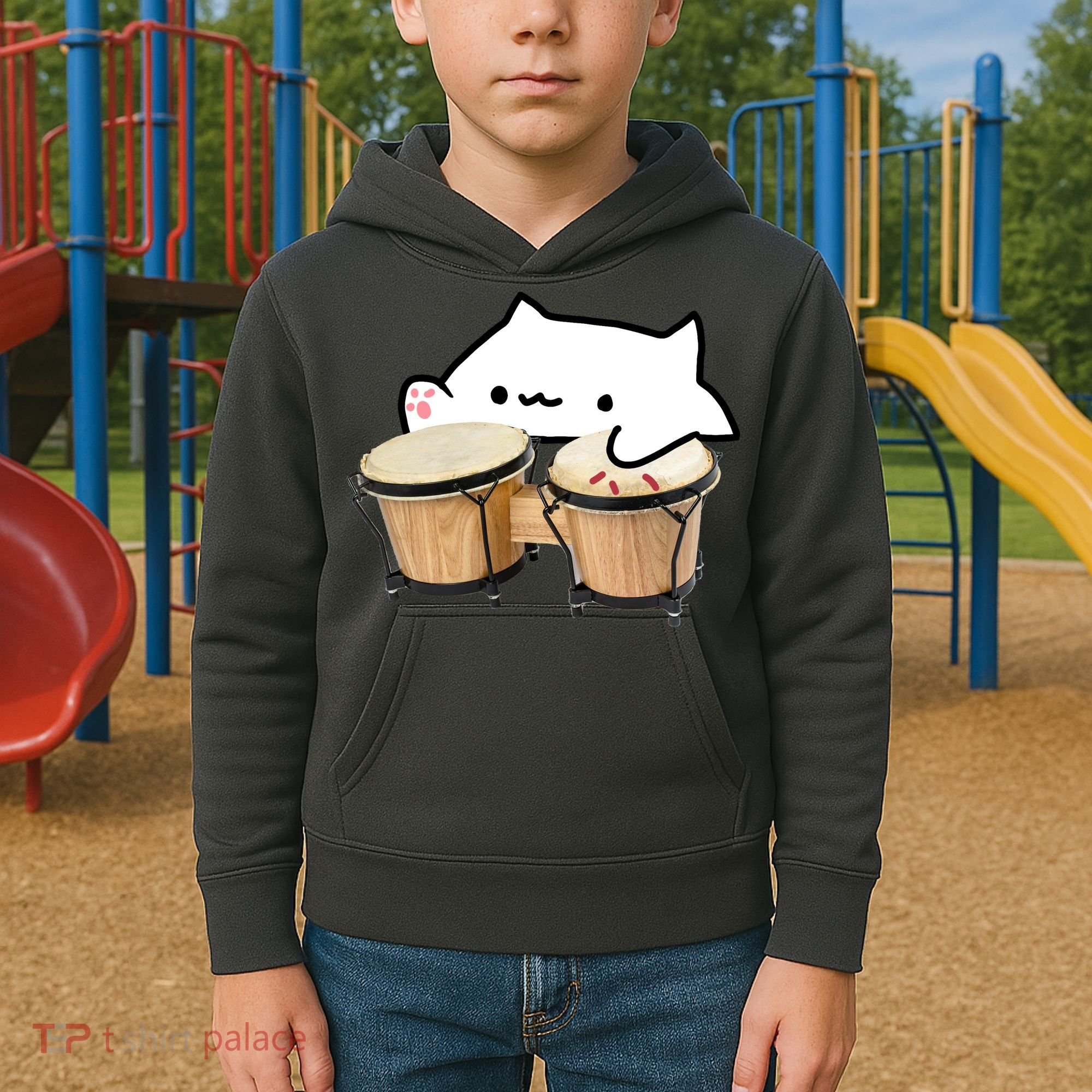 Bongo Cat Kids Hoodie