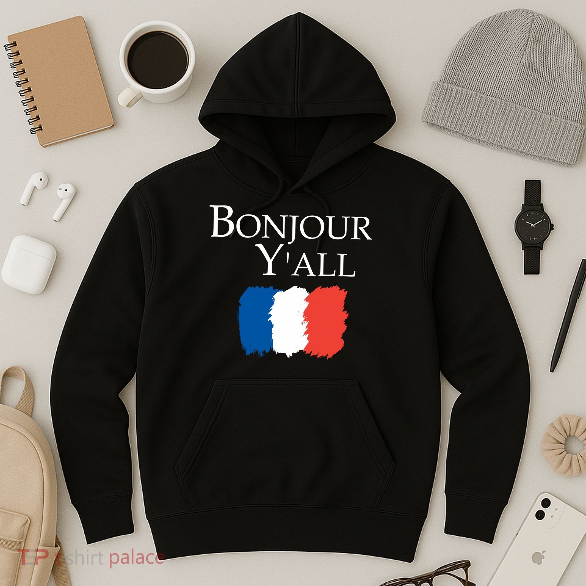 Bonjour Y'all French Parris Hoodie