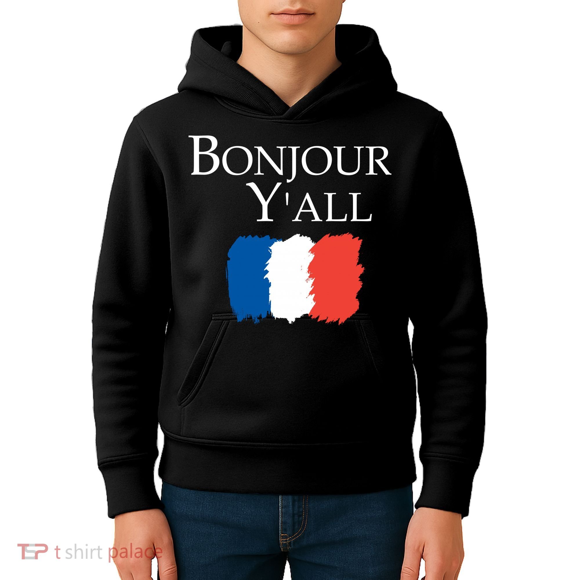 Bonjour Y'all French Parris Kids Hoodie