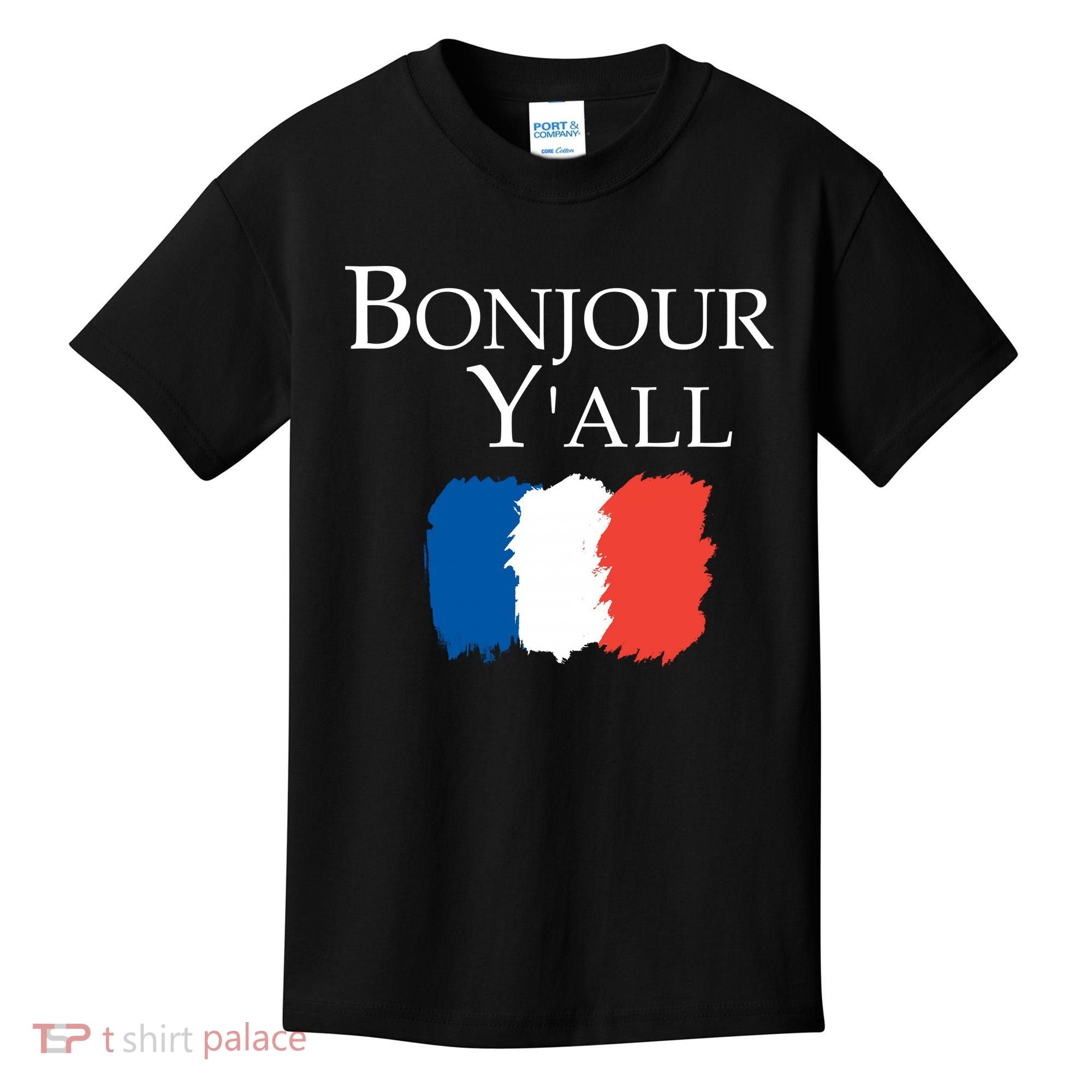 Bonjour Y'all French Parris Kids T-Shirt