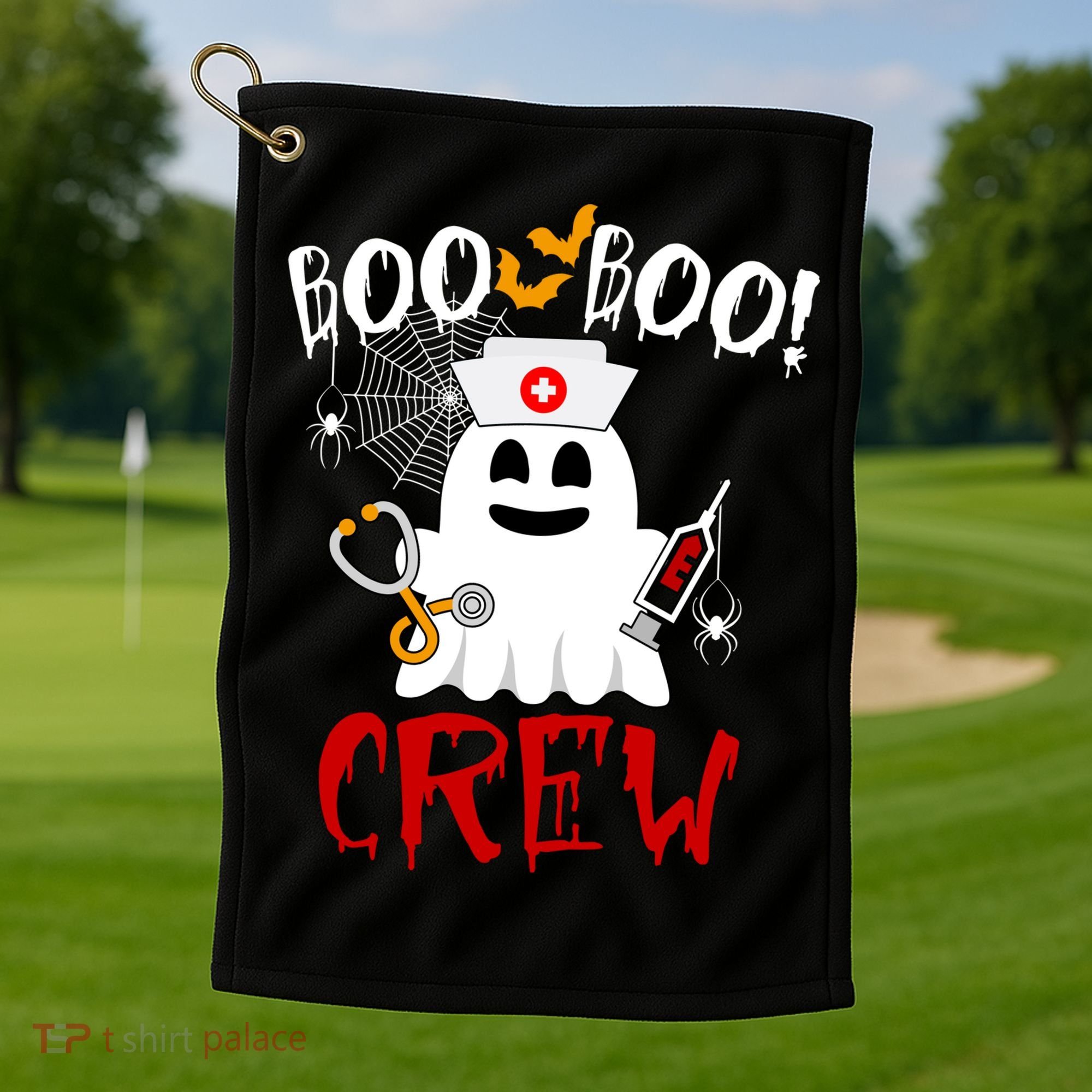 Boo Boo Crew Funny Cute Halloween Golf Towel