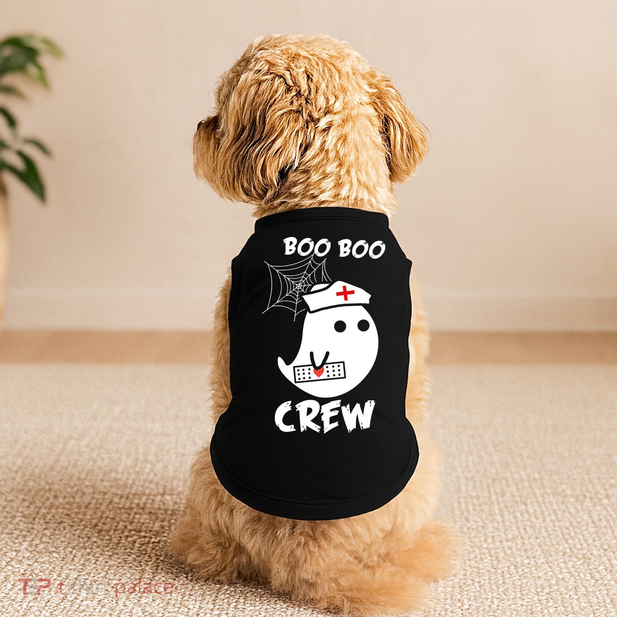 Boo Boo Crew Nurse Ghost Funny Halloween Doggie Tank