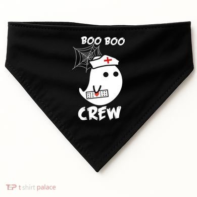 Boo Boo Crew Nurse Ghost Funny Halloween USA-Made Doggie Bandana