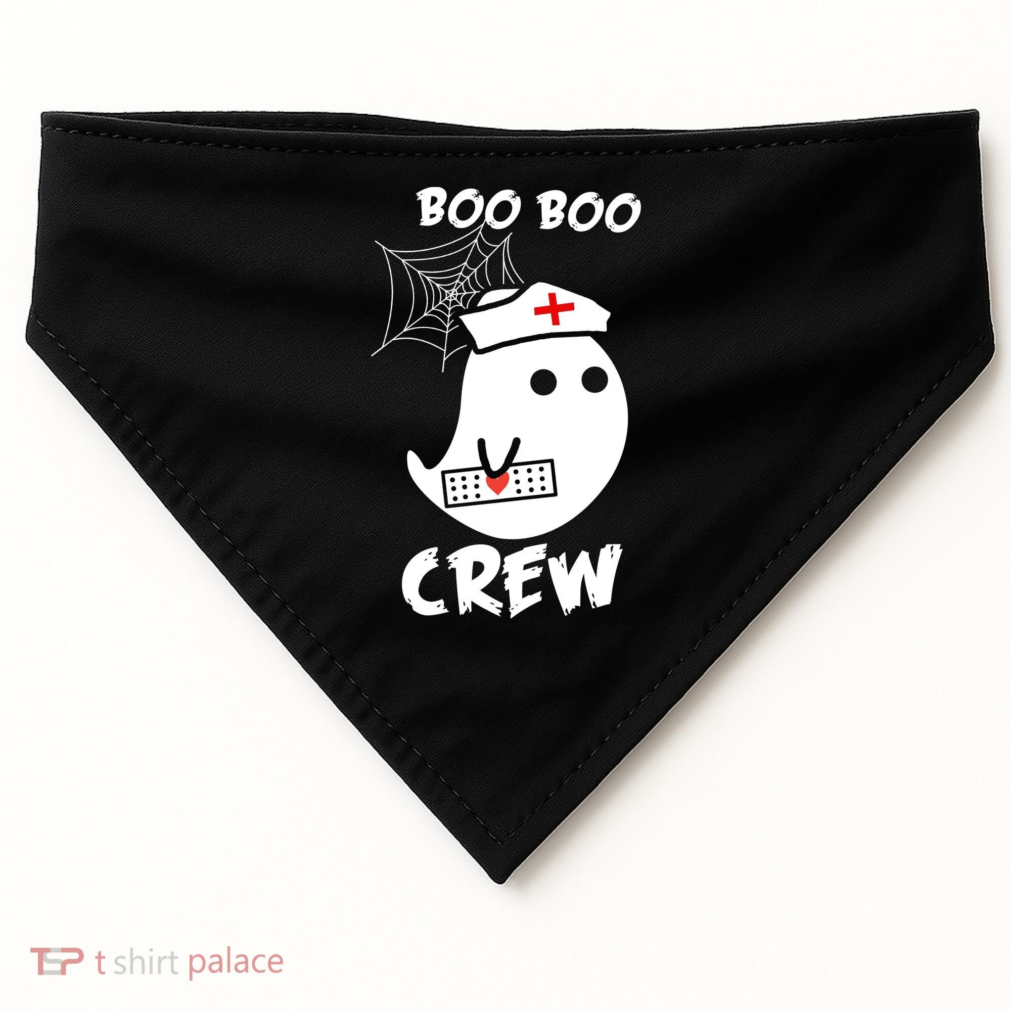 Boo Boo Crew Nurse Ghost Funny Halloween USA-Made Doggie Bandana