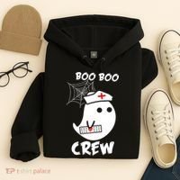 Boo Boo Crew Nurse Ghost Funny Halloween Hoodie thumb 4