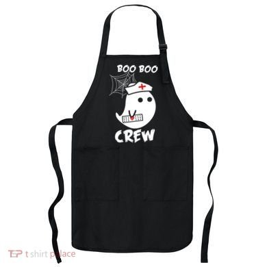Boo Boo Crew Nurse Ghost Funny Halloween Apron