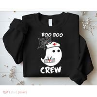 Boo Boo Crew Nurse Ghost Funny Halloween Sweatshirt thumb 2