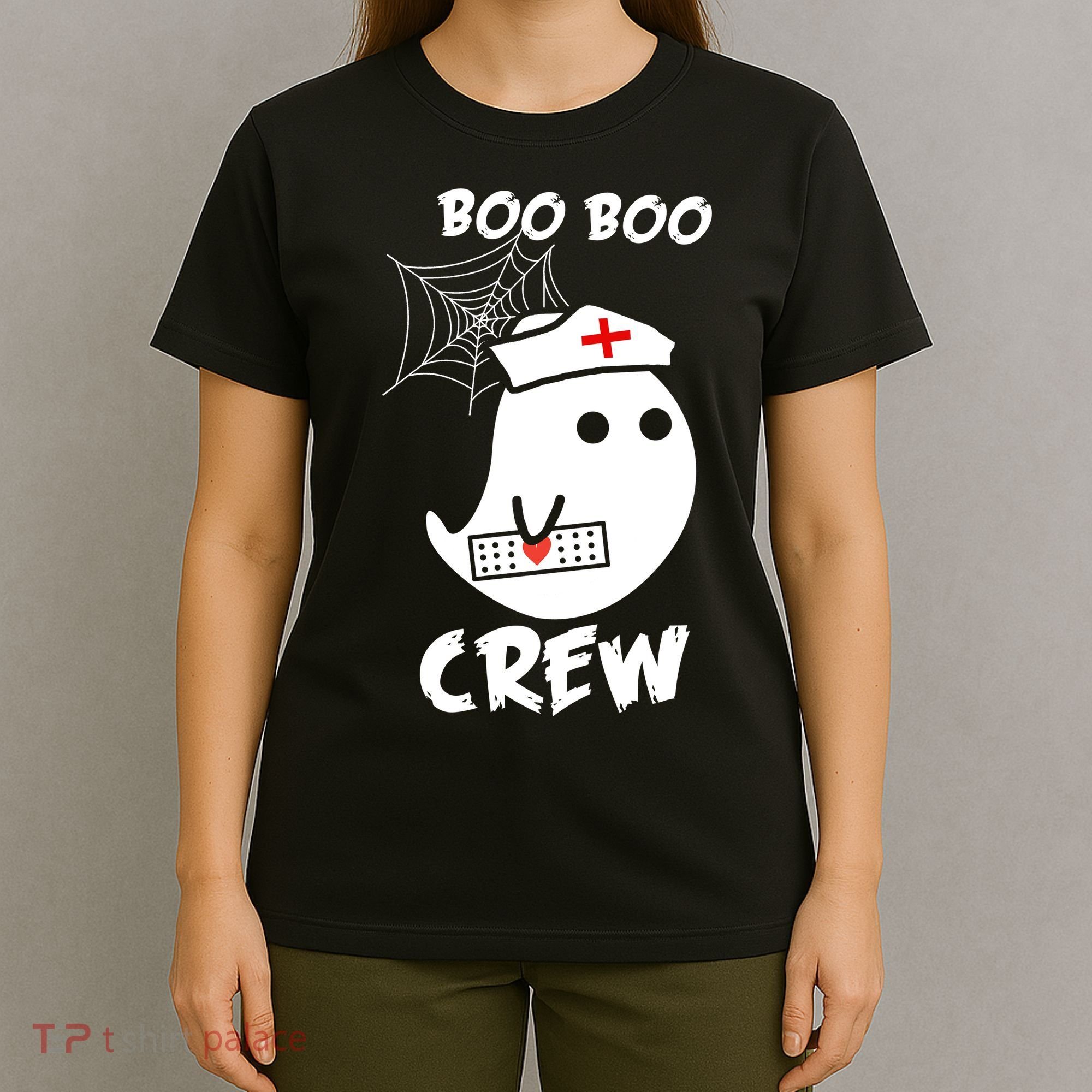 Boo Boo Crew Nurse Ghost Funny Halloween T-Shirt