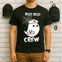 Boo Boo Crew Nurse Ghost Funny Halloween T-Shirt thumb 6