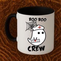 Boo Boo Crew Nurse Ghost Funny Halloween Coffee Mug thumb 2