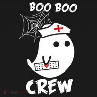 Boo Boo Crew Nurse Ghost Funny Halloween Polo thumb 3
