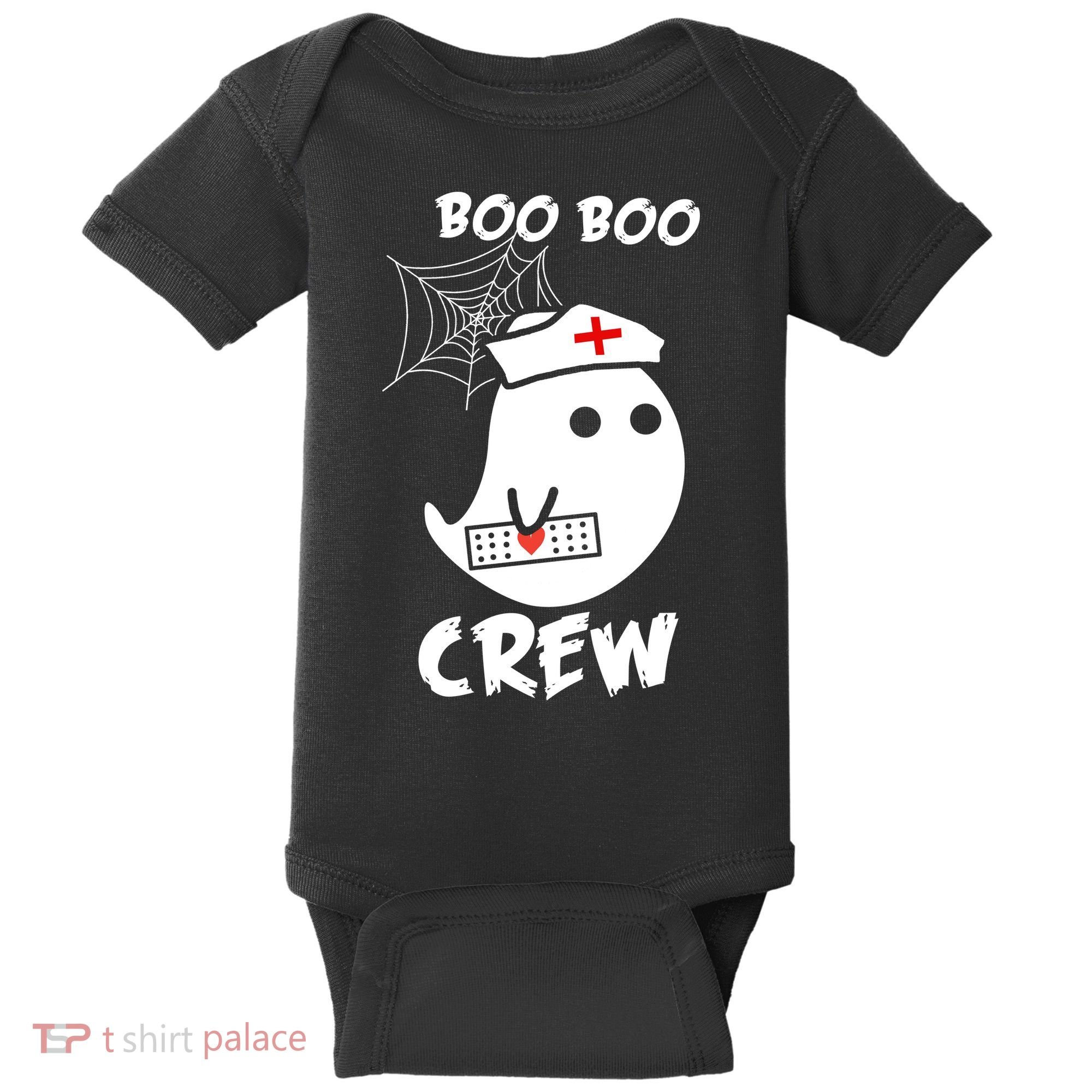 Boo Boo Crew Nurse Ghost Funny Halloween Baby Bodysuit