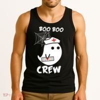 Boo Boo Crew Nurse Ghost Funny Halloween Tank Top thumb 3