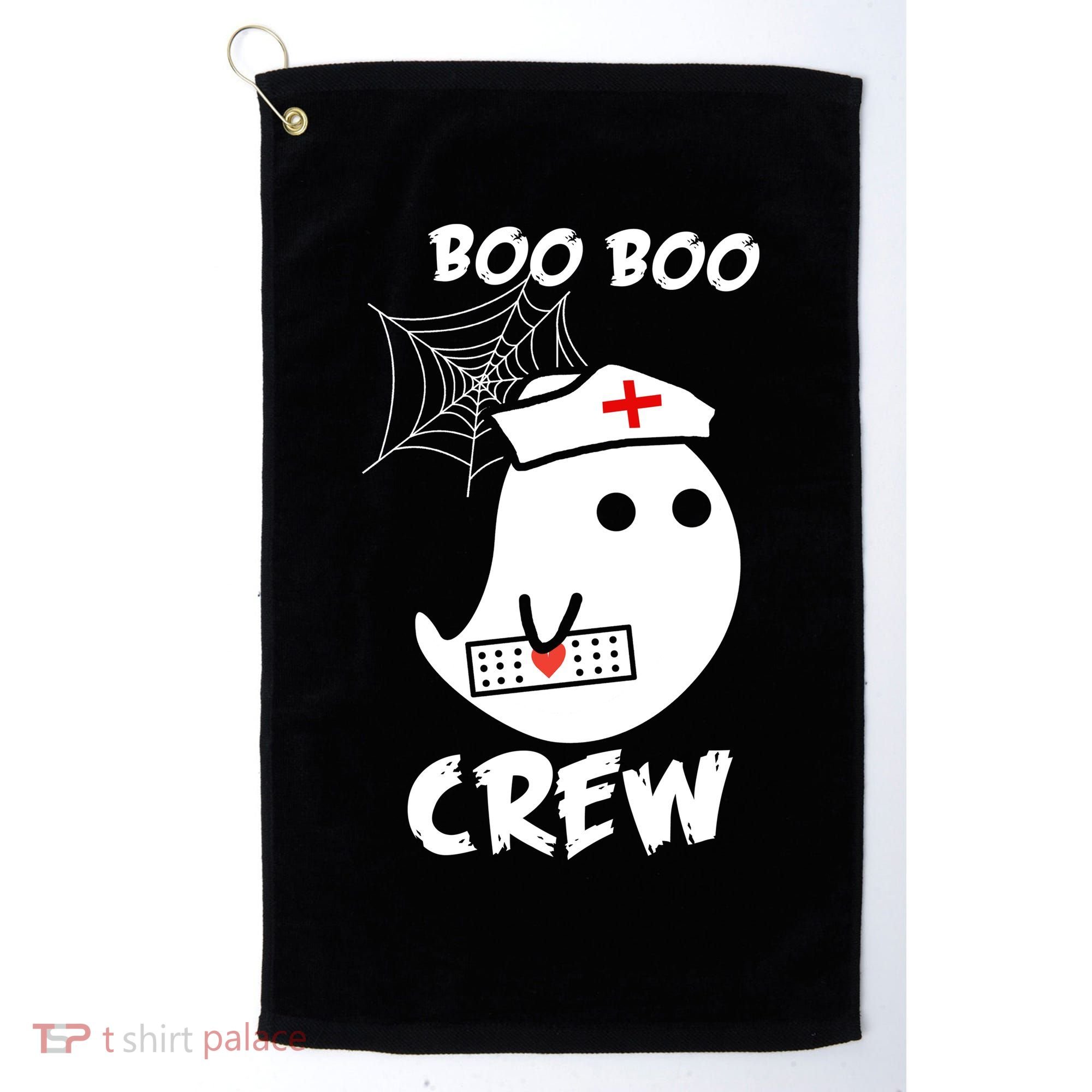 Boo Boo Crew Nurse Ghost Funny Halloween Golf Towel